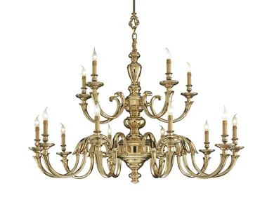 AMOS 260/10+5 - Polished Brass chandelier _ Possoni Illuminazione